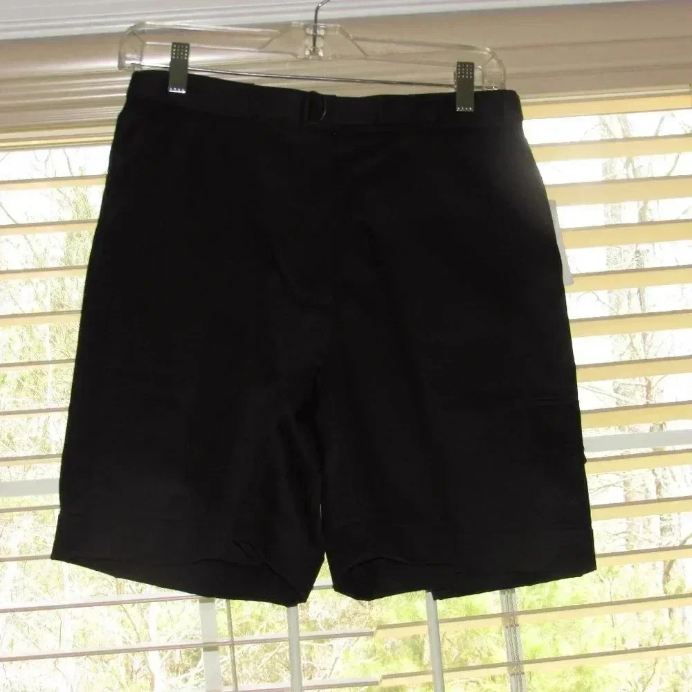 NWT Liz Claiborne LizSport Black Cuffed Shorts 8